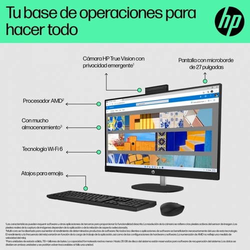 HP 27-CR0030NS  RYZEN5 7520U Blanco - Ordenador Sobremesa 27" 16GB 512GB