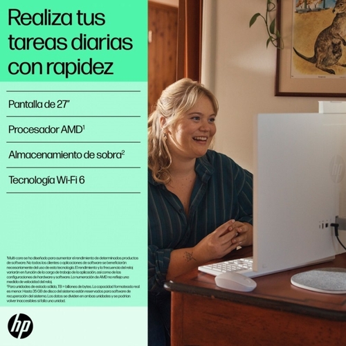 HP 27-CR0030NS  RYZEN5 7520U Blanco - Ordenador Sobremesa 27" 16GB 512GB