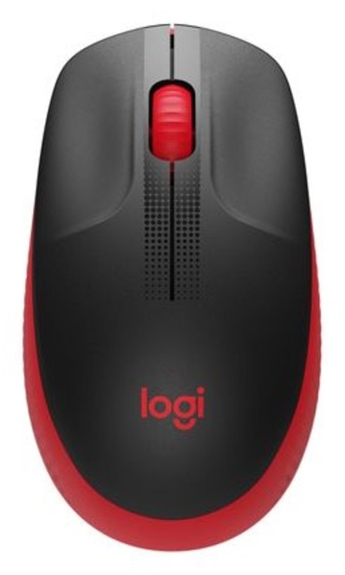 LOGITECH M190 Negro-Rojo - Ratón Inalámbrico