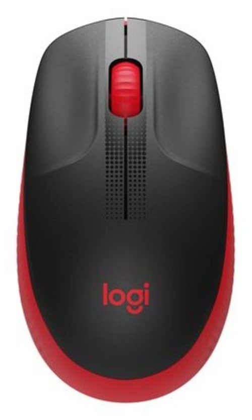 LOGITECH M190 Negro-Rojo - Ratón Inalámbrico