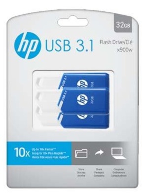 HP X755W Azul - Pendrive Triple Pack 32GB