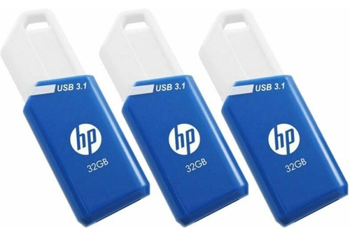 HP X755W Azul - Pendrive Triple Pack 32GB