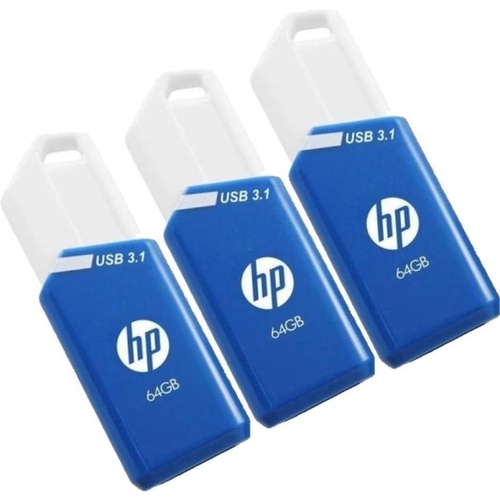 HP X755W Azul - Pendrive Triple Pack 64GB