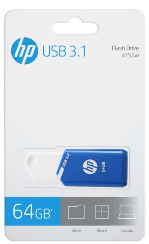 HP X755W Azul - Pendrive 64GB