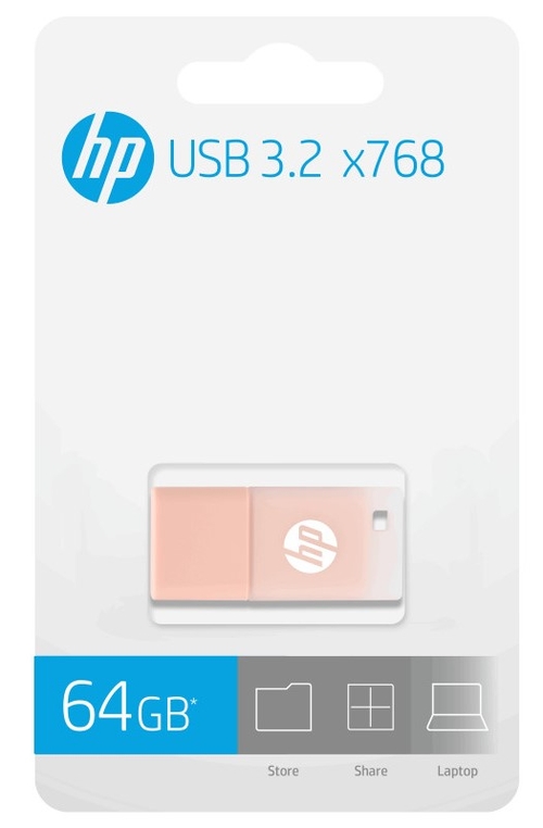 HP X768K Beige-Rosa - Pendrive 64GB