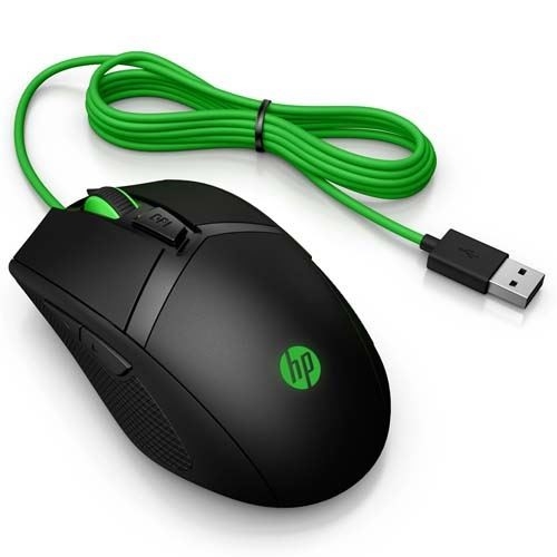 HP PAVILION 300 Negro-Verde - Ratón 5000 DPI