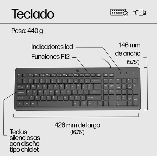 HP 150 Negro - Teclado + Ratón