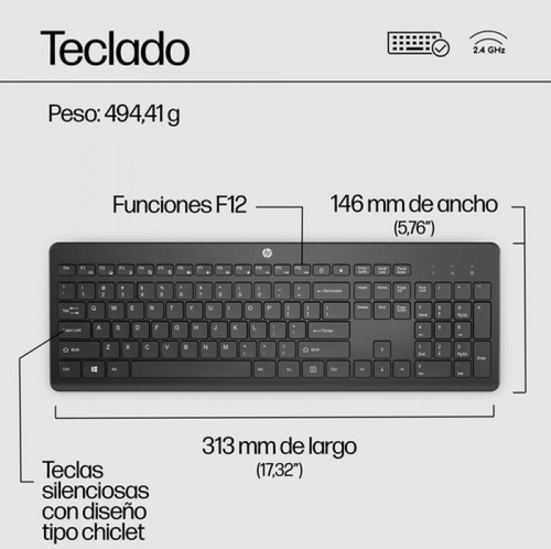 HP 230 - Teclado Negro