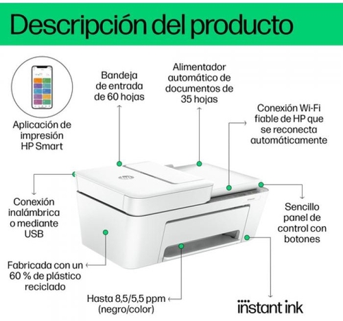 HP DESKJET PLUS 4420E AIO Blanco - Impresora Mutlifunción