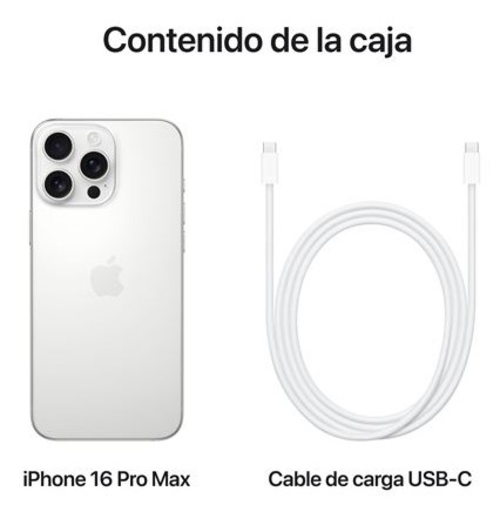 APPLE iPHONE 16 PRO MAX Titanio Blanco 512GB 8GB - Móvil 6.9" OLED