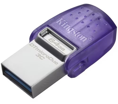 KINGSTON MICRODUO 3C Morado - Pendrive 64GB