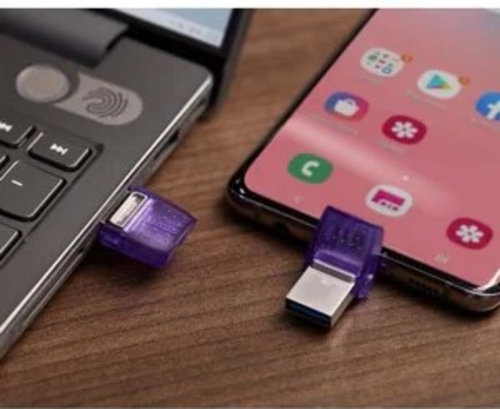 KINGSTON MICRODUO 3C Morado - Pendrive 256GB