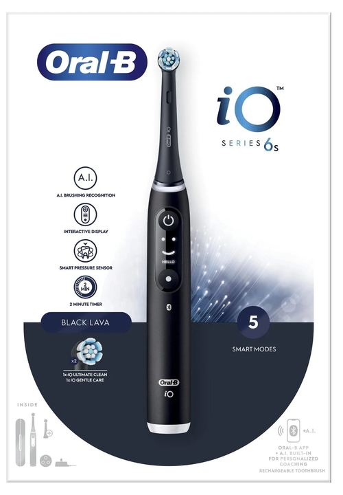 BRAUN ORAL B IO-6S Negro - Cepillo Eléctrico + Funda + Recambios