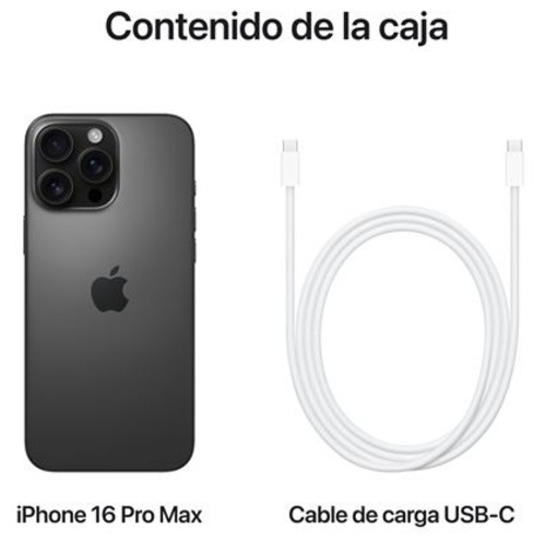 APPLE iPHONE 16 PRO MAX Titanio Negro 256GB 8GB - Móvil 6.9" OLED