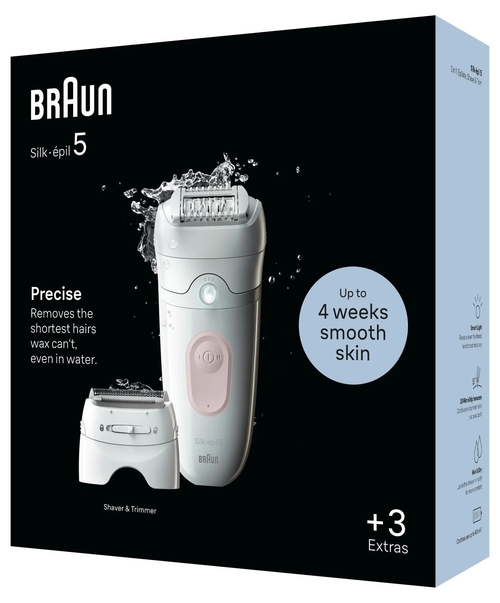 BRAUN SILK-ÉPIL5 SE5-030 Blanco-Rosa - Depiladora Batería