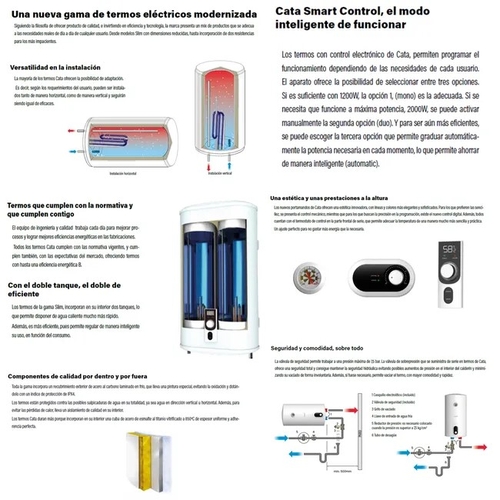 CATA CTRS-50 E-SMART Blanco - Termo Eléctrico 46L