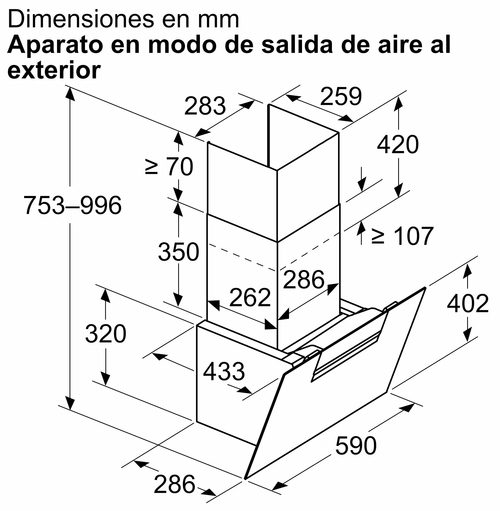 BALAY 3BC567GBH Cristal Blanco - Campana Decorativa 60CM