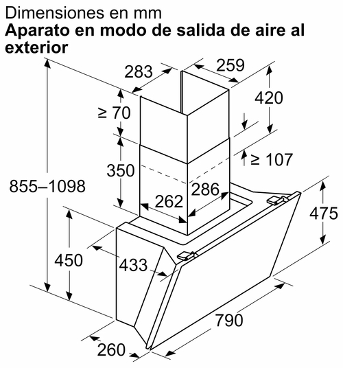 BOSCH DWK81AN20 Cristal Blanco - Campana Decorativa 80CM