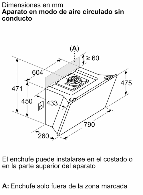 BOSCH DWK81AN20 Cristal Blanco - Campana Decorativa 80CM