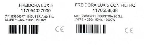 MOVILFRIT LUX-5 INOX - Freidora Agua/Aceite 2000W
