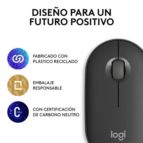 LOGITECH PEBBLE 2 M350S Grafito - Ratón Inalámbrico