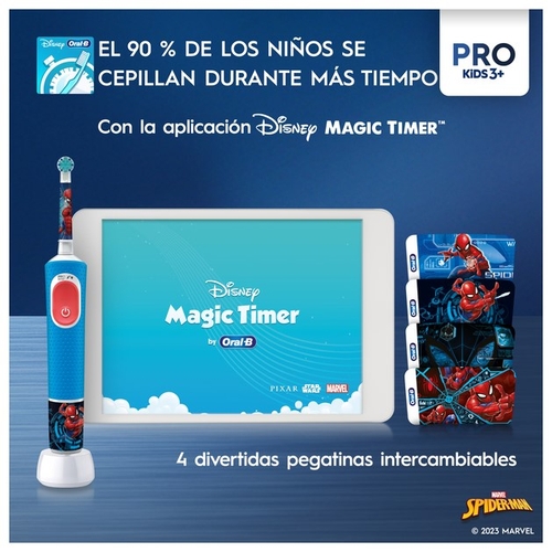 BRAUN ORAL B VITALITY PRO KIDS SPIDERMAN - Cepillo Eléctrico + Funda de Viaje