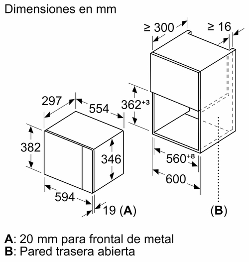 BALAY 3CP5002N3 Cristal Negro - Microondas 800W 20L