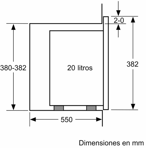 BALAY 3CP5002N3 Cristal Negro - Microondas 800W 20L