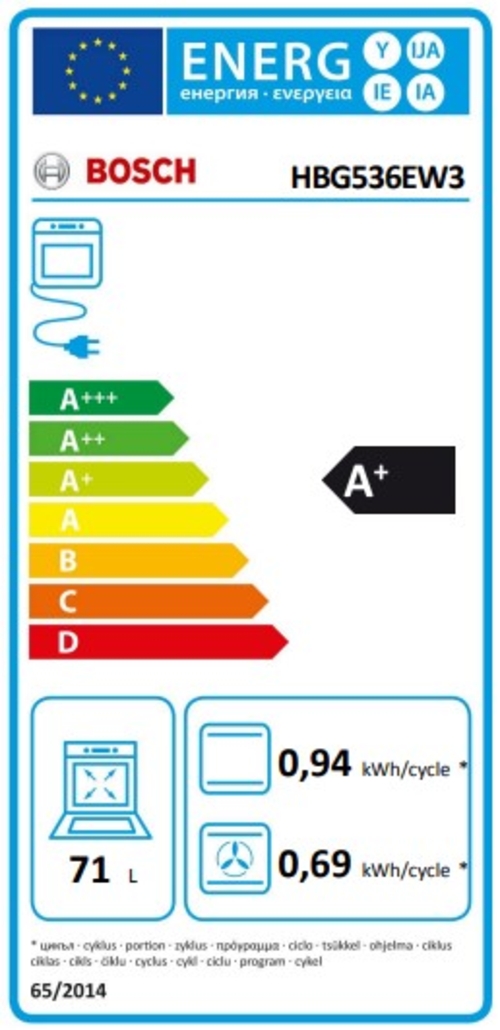 BOSCH HBG536EW3 Blanco - Horno Multifunción 60CM