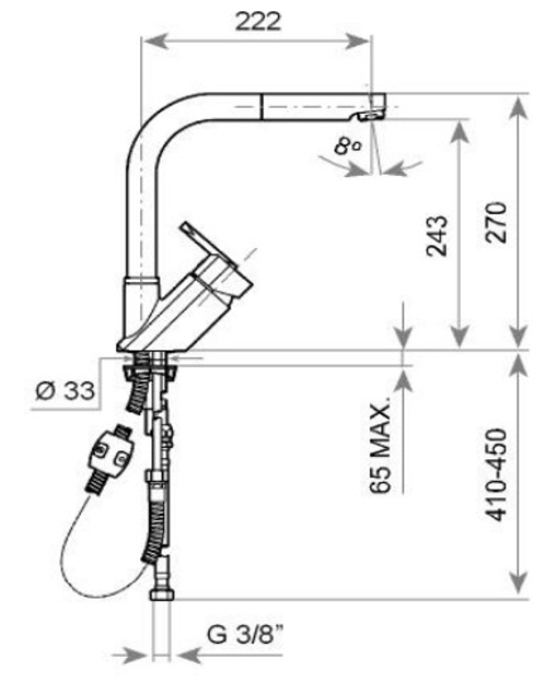 TEKA MW Extraíble - Grifo Cromo