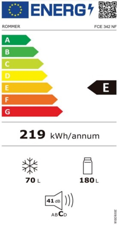 ROMMER FCE 342 NF Blanco - Frigorífico Combi No Frost