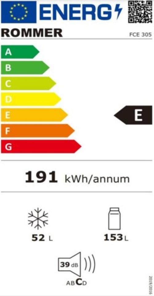 ROMMER FCE 305 Blanco - Frigorífico Combi Cíclico