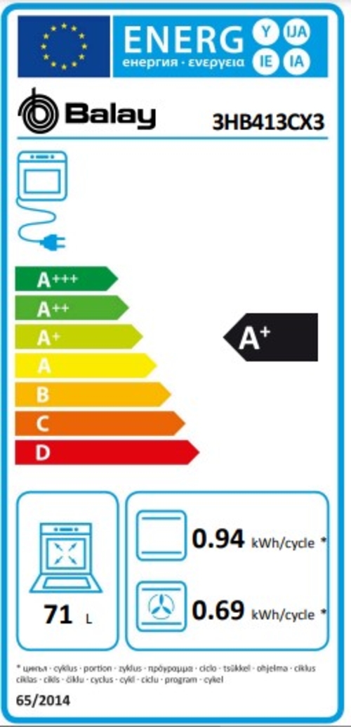BALAY 3HB413CX3 INOX - Horno Multifunción 71L