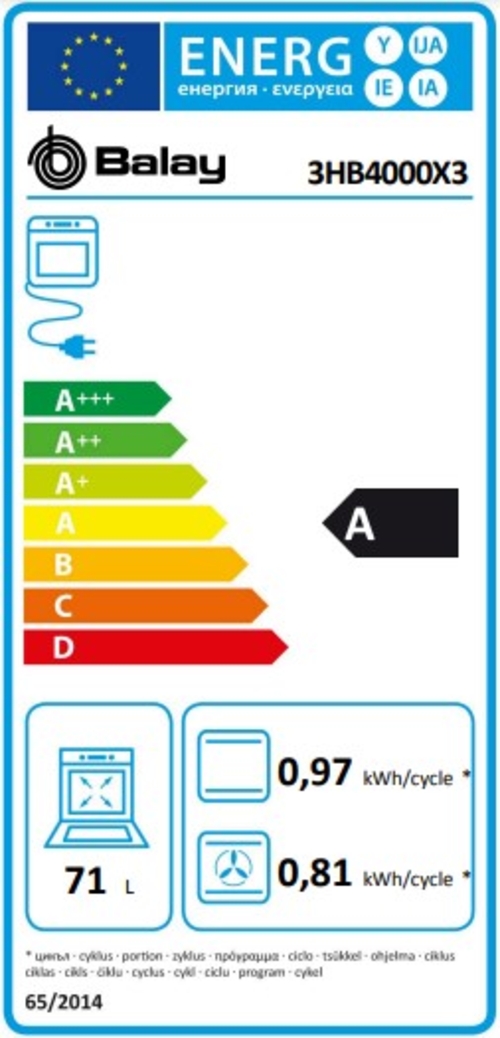 BALAY 3HB4000X3 INOX - Horno Multifunción 71L