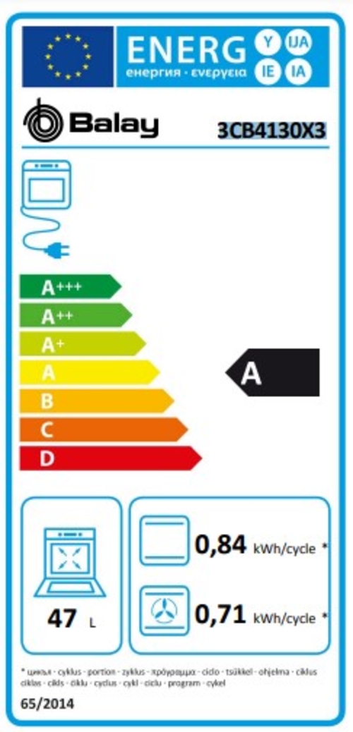 BALAY 3CB4130X3 INOX - Horno Compacto 47L