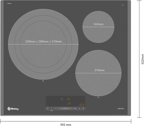BALAY 3EB967AH Gris Antracita - Vitrocerámica de Inducción 60CM