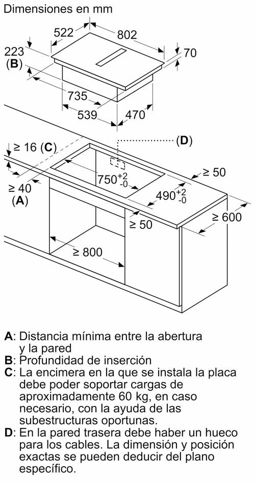 BALAY 3EBC989LH Negro - Vitrocerámica de Inducción 80CM