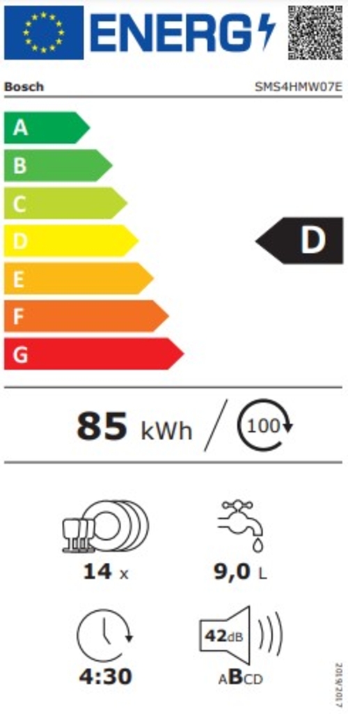 BOSCH SMS4HMW07E Blanco - Lavavajillas 60CM 14 Servicios