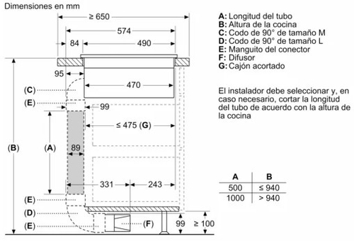 BOSCH PVS611B16E Negro - Vitrocerámica de Inducción + EXTRACTOR INTEGRADO 60CM