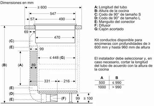 BOSCH PVS611B16E Negro - Vitrocerámica de Inducción + EXTRACTOR INTEGRADO 60CM