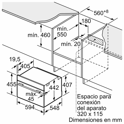 BOSCH CMG7241W1 Cristal Blanco - Horno Compacto 45L