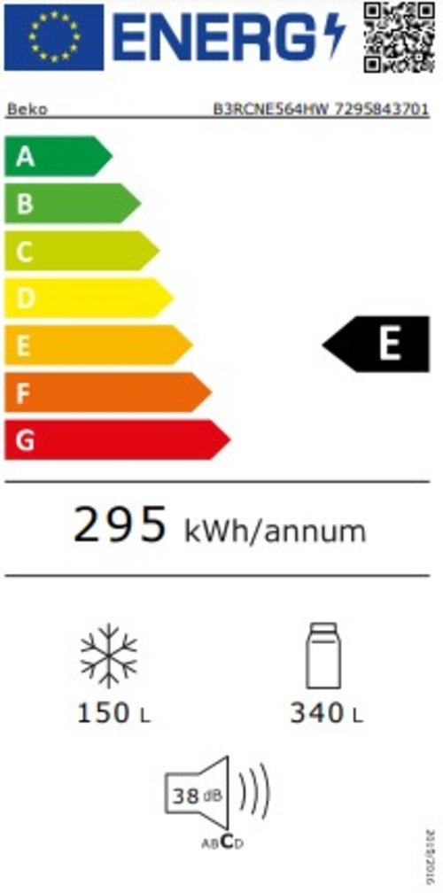 BEKO B3RCNE564HW Blanco - Frigorífico Combi No Frost