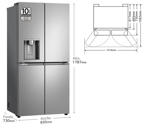 LG GML860PYFE INOX - Frigorífico Side by Side No Frost