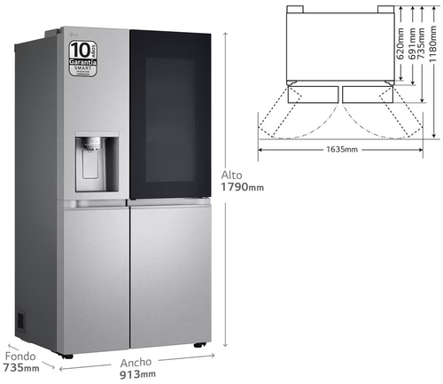 LG GSXE90MBAD INOX - Frigorífico Side by Side No Frost