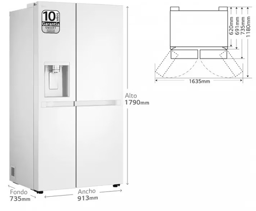 LG GSLC40SWPE Blanco - Frigorífico Side by Side No Frost