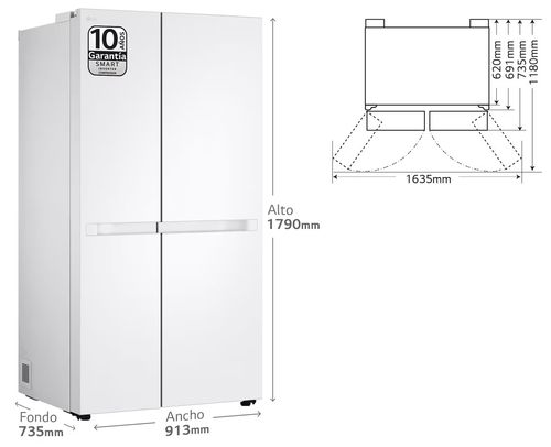 LG GSBC40SWPE Blanco - Frigorífico Side by Side No Frost