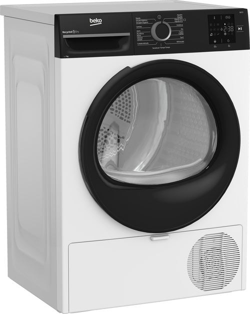 BEKO BM3T37230W Blanco-Negro - Secadora Bomba de Calor 7KG