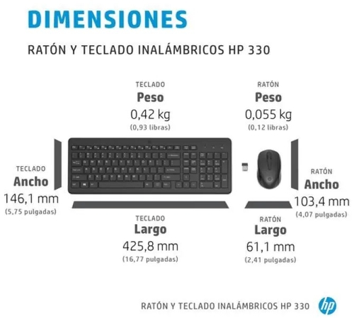 HP 330 Negro - Teclado + Ratón