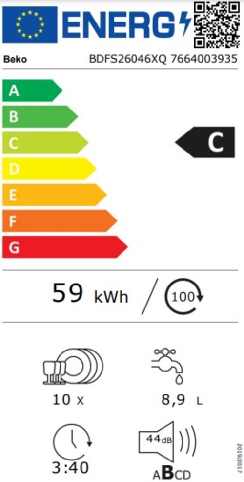 BEKO BDFS26046XQ INOX - Lavavajillas 45CM 10 Servicios