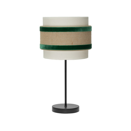 ABRILA Cornalina Pequeña Beis-Verde - Lámpara Sobremesa 1x14